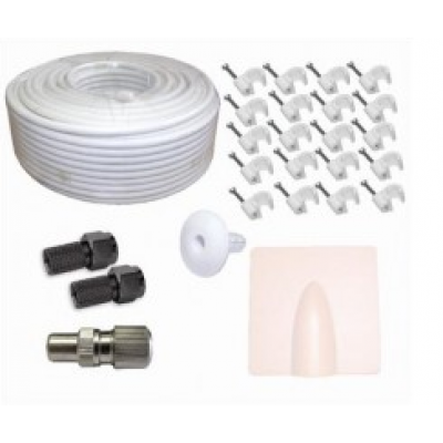 50m White RG6 Aerial + Satellite Cable Kit 50m White RG6 Aerial + Satellite Cable Kit