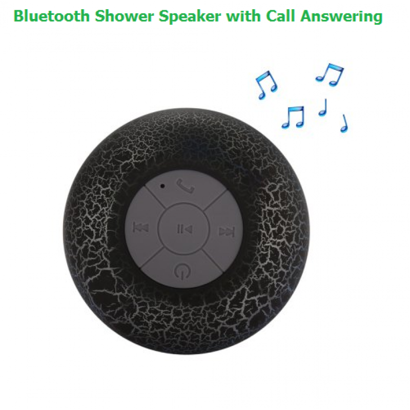 Bluetooth Shower Speaker - BLACK - Hands-free Calling