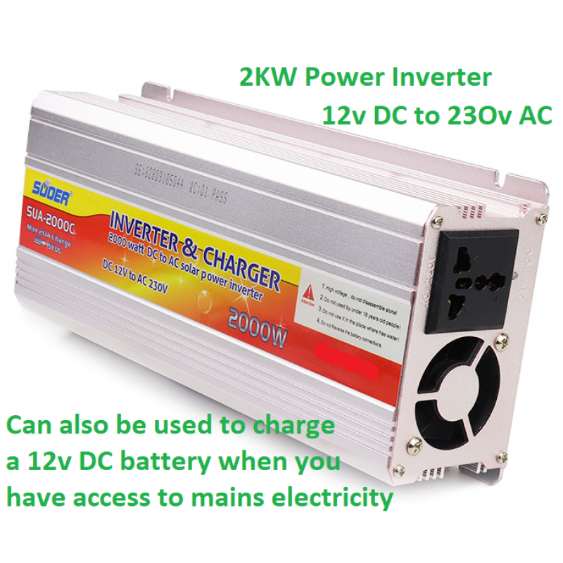 20amp Battery Charger + 2kw Inverter