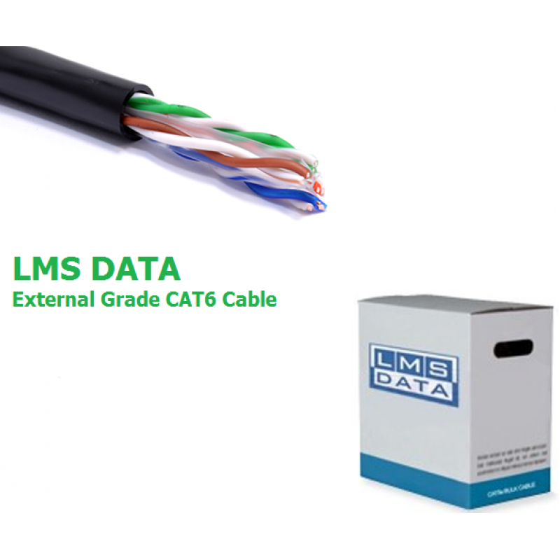 LMS DATA CAT6 Solid U/UTP External/Outdoor PVC Ethernet Cable