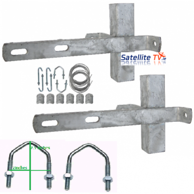 Double Chimney Bracket Kit Galvanised 11"