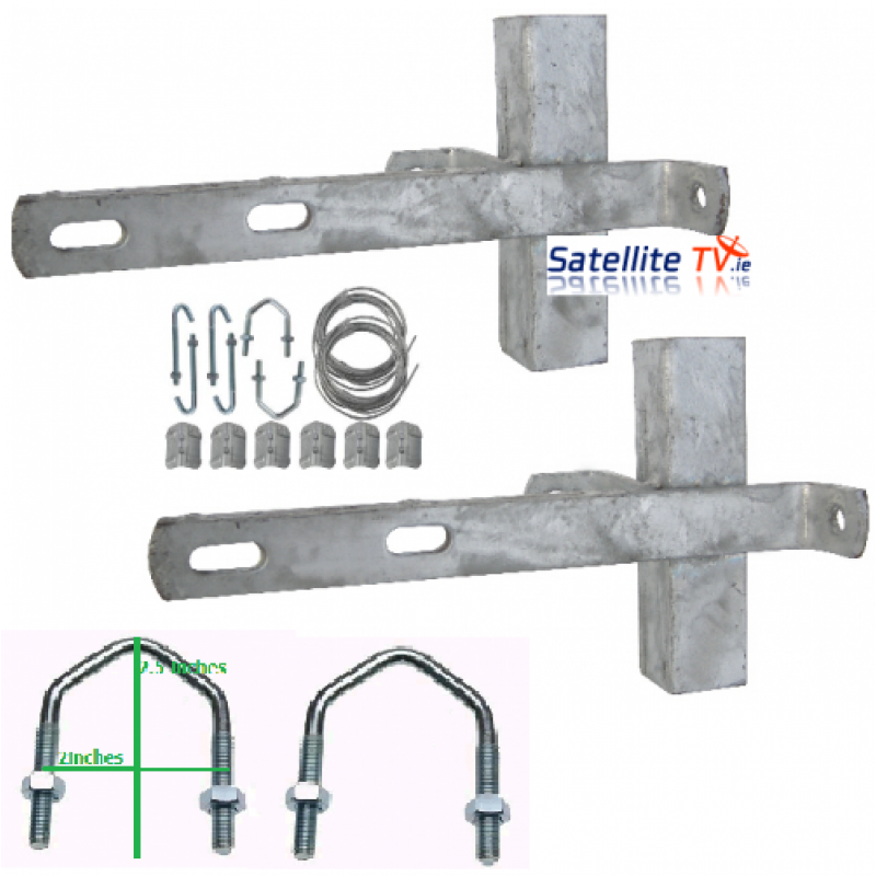 Double Chimney Bracket Kit Galvanised 11"