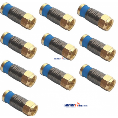 Snap and Seal Gold F-Connectors x 10