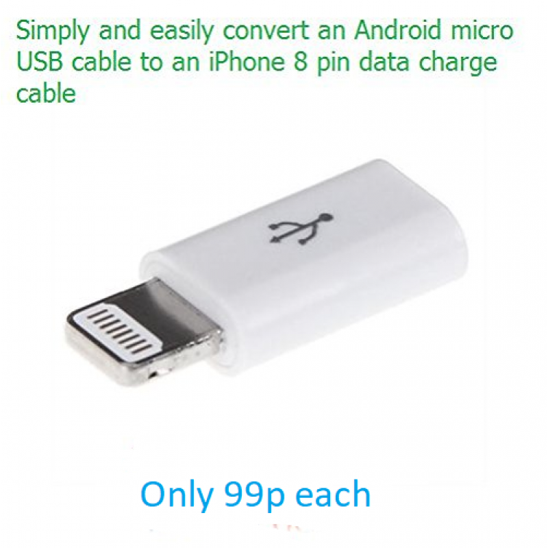 Micro USB Female to iPhone 8 Pin Adapter / for iPhone 6 / 6 Plus 5, 5S, 5C