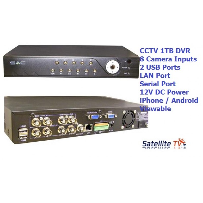 iPhone / Android Ready. 8CH DVR with 1TB Internal HDD iPhone / Android Ready. 8CH DVR with 1TB Internal HDD
