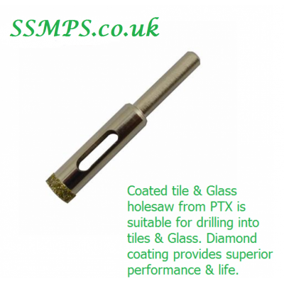 10mm Diamond Coated Tile / Glass Holesaw  10mm Diamond Coated Tile / Glass Holesaw