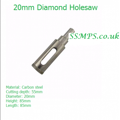 20mm Diamond Coated Tile and Glass Holesaw  20mm Diamond Coated Tile and Glass Holesaw