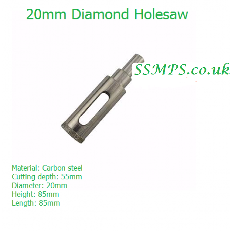 20mm Diamond Coated Tile and Glass Holesaw 