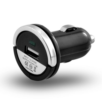 Mini USB Bullet 12v Car Charger 1,000mA for iPhone / Android - Black Mini USB Bullet 12v Car Charger 1,000mA for iPhone / Android - Black